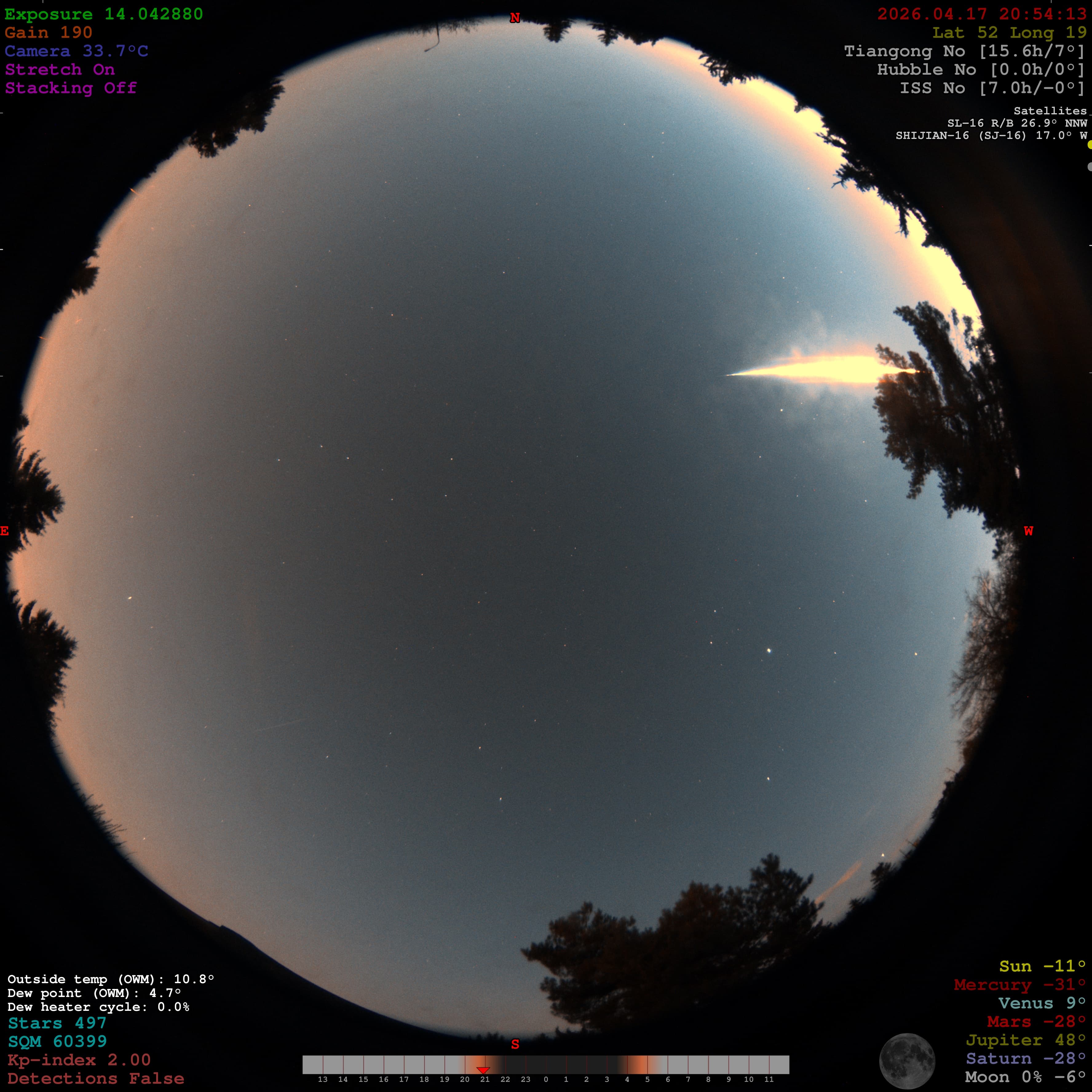 Zadzim Fireball captured from Łódź — Apr 17, 2026