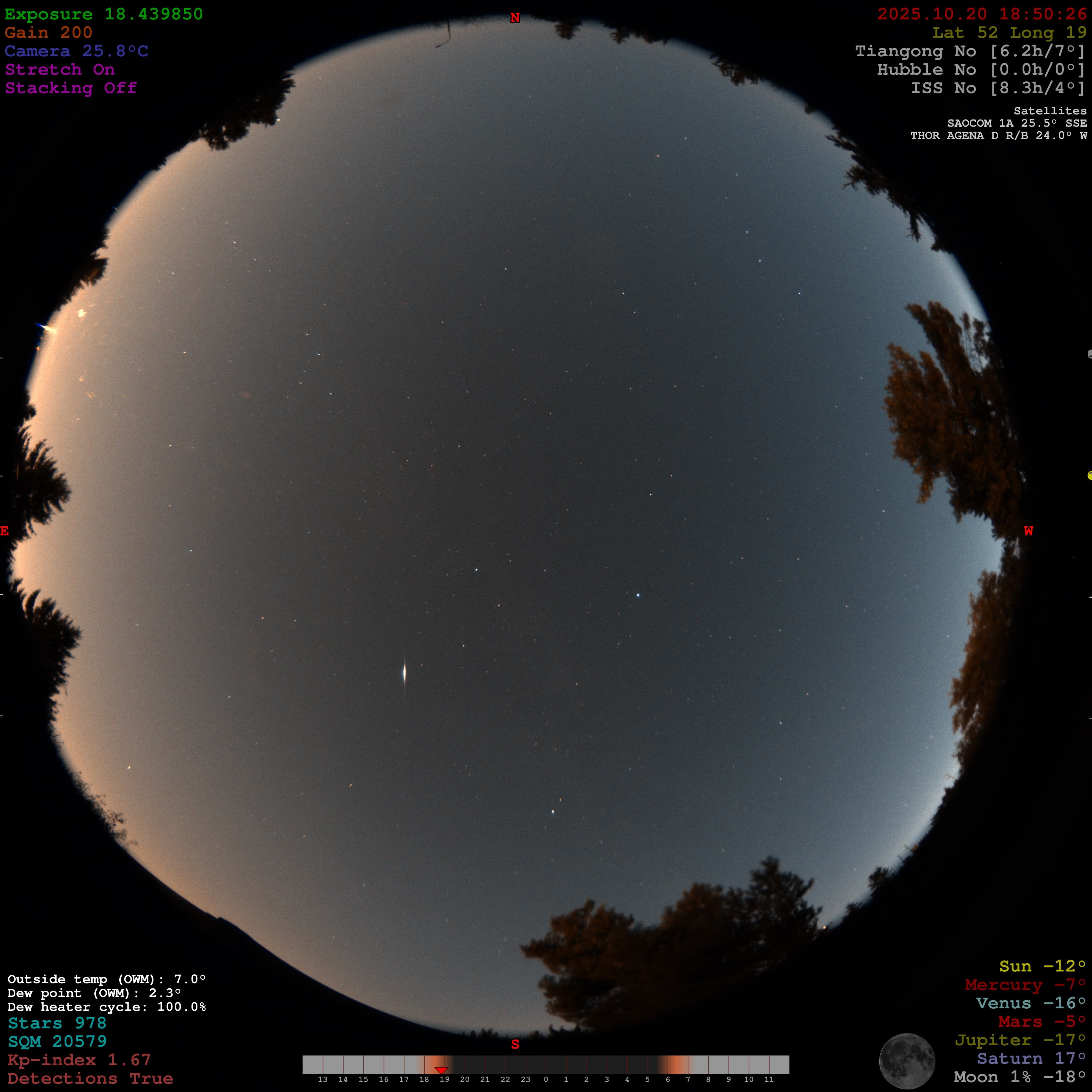 Possible satellite flare in evening sky